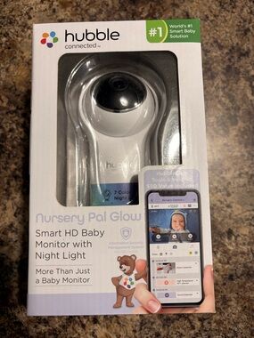 Hubble Nursery Pal Glow Smart HD Baby Monitor with Night Light - White